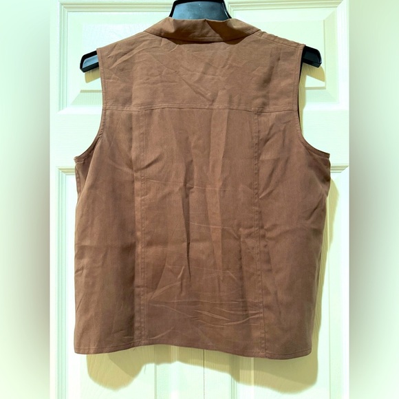 Anna and Frank Silk brown sleeveless Blouse. Size M. VGUC - Picture 2 of 6